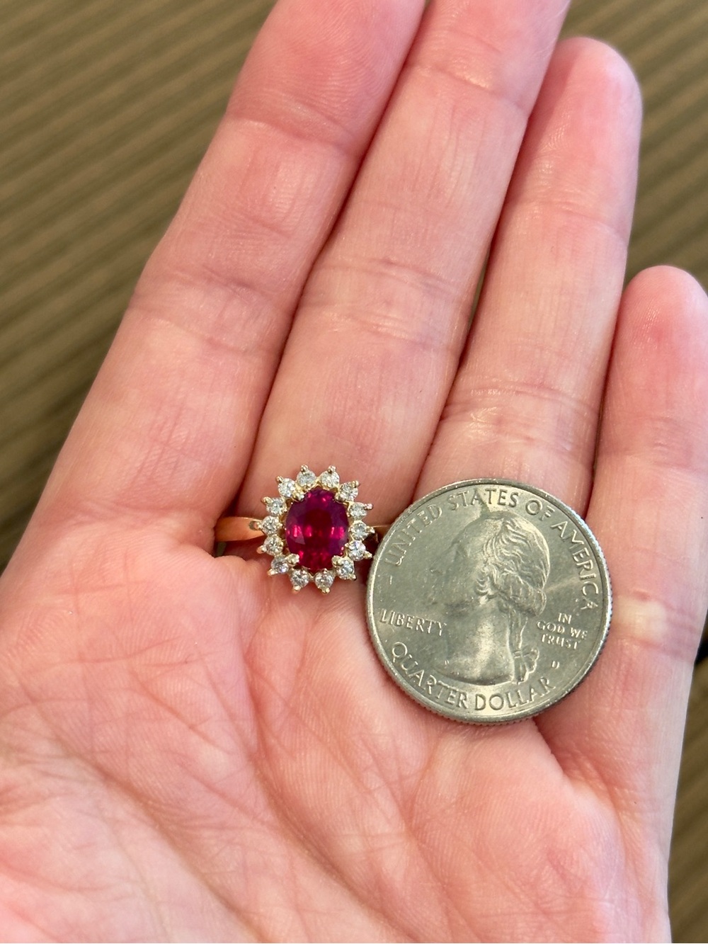 Effy Red and Gold Ruby Statement Ring - Picture 3 of 8